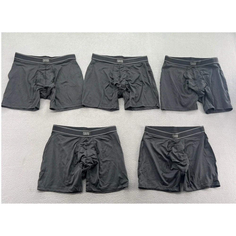 Saxx Daytripper Boxer Briefs Mens Medium Black BallPark Pouch Lot of 5 Underwear